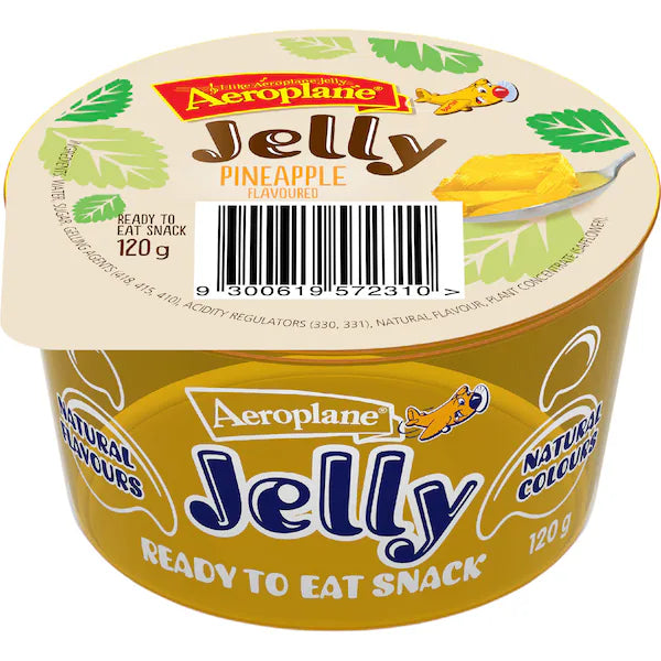 Aeroplane Ready To Eat Jelly Cup Snack Pineapple Flavour 120g (Exclusive)