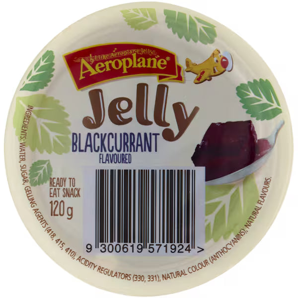 Aeroplane Ready To Eat Jelly Cup Snack Blackcurrant Flavour 120g (Exclusive)