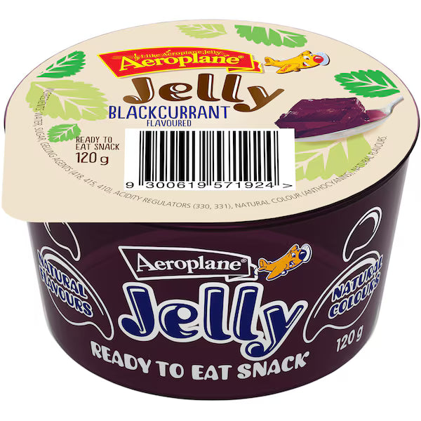 Aeroplane Ready To Eat Jelly Cup Snack Blackcurrant Flavour 120g (Exclusive)