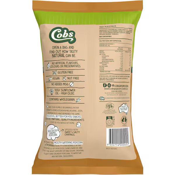 Cobs Natural Popcorn Sea Salted Caramel 100g ( Exclusive)