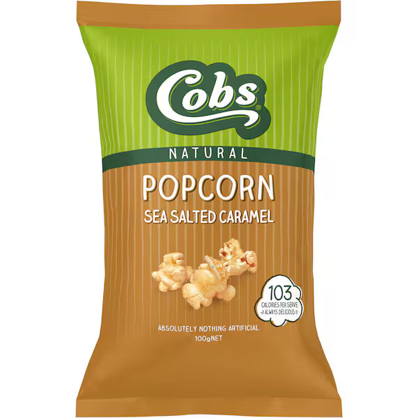 Cobs Natural Popcorn Sea Salted Caramel 100g ( Exclusive)