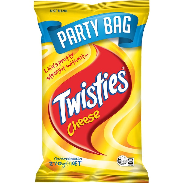 Smiths Twisties Cheese Snacks LARGE PARTY SIZE Bag 270g