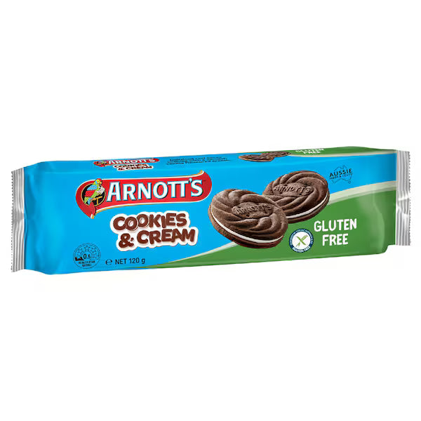 Arnott's Cookies & Cream Gluten Free Biscuits 120g(Exclusive)