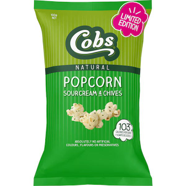 Cobs Natural Popcorn Sour Cream & Chives 100g (Exclusive)