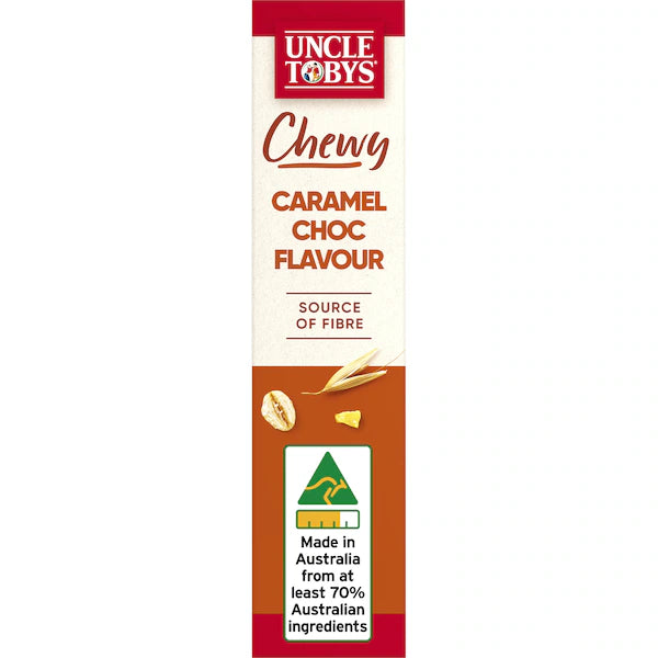 Uncle Tobys Muesli Bar Chewy Caramel Choc 6 Pack 185g (Exclusive)