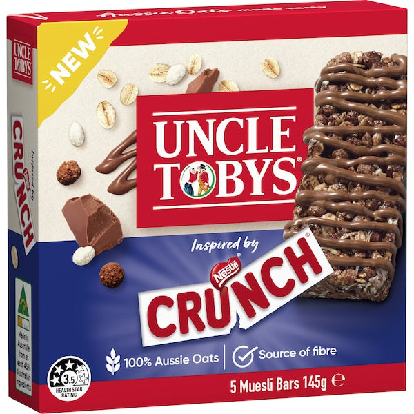 Uncle Tobys Muesli Bar Crunch 5 Pack 145g (Exclusive-Limited Edition)