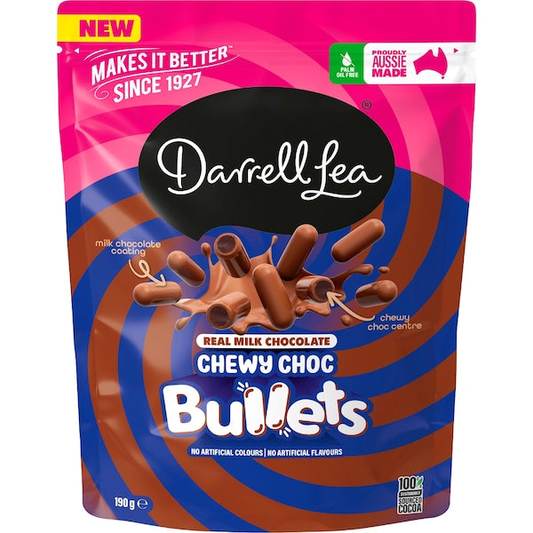 Darrell Lea Bullets Chewy Choc Milk Chocolate 190g ( Exclusive)