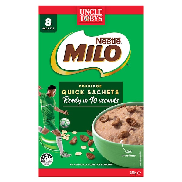 Uncle Tobys Oats Sachets MILO 8 pack 280g (Limited Edition)(Exclusive)