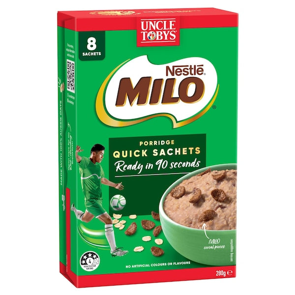 Uncle Tobys Oats Sachets MILO 8 pack 280g (Limited Edition)(Exclusive)