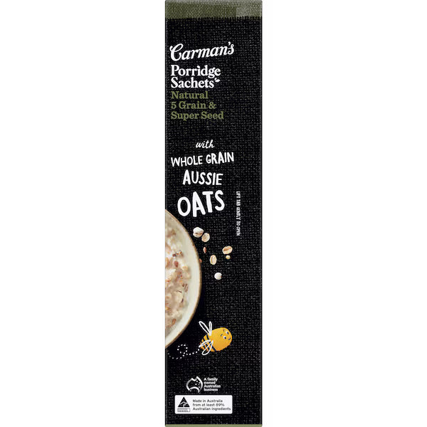 Carman's Porridge Sachets Natural 5 Grain & Super Seed 8 pack 320g