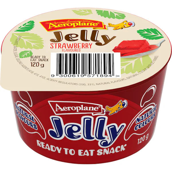 Aeroplane Ready To Eat Jelly Cup Snack Strawberry Flavour 120g (Exclusive)