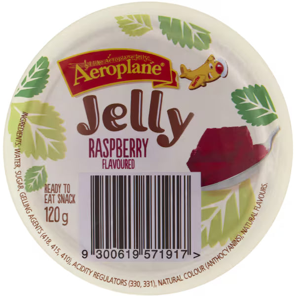 Aeroplane Ready To Eat Jelly Cup Snack Raspberry Flavour 120g (Exclusive)