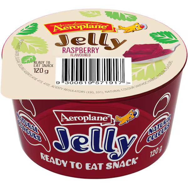 Aeroplane Ready To Eat Jelly Cup Snack Raspberry Flavour 120g (Exclusive)