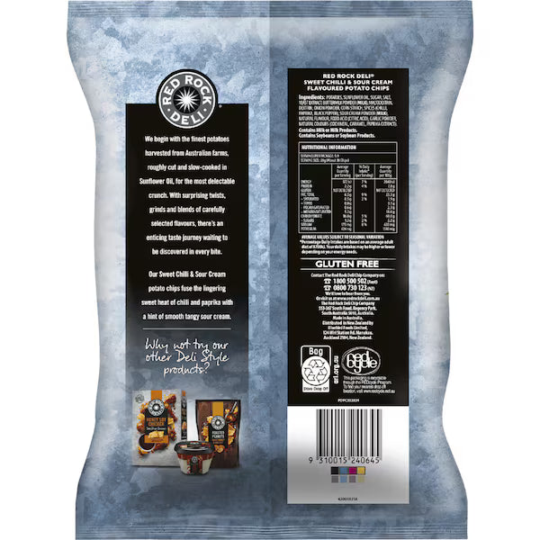 Red Rock Deli Potato Chips Sweet Chilli & Sour Cream 165g (EXCLUSIVE)