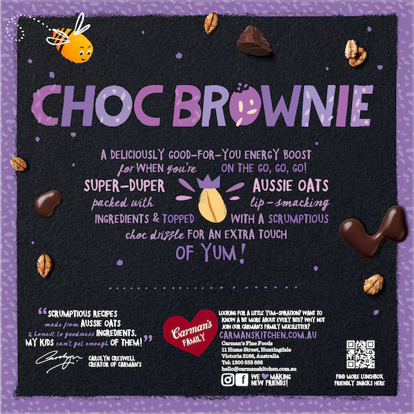 Carman's Aussie Oat Bars Choc Brownie with Chocolate 6 pack (EXCLUSIVE)