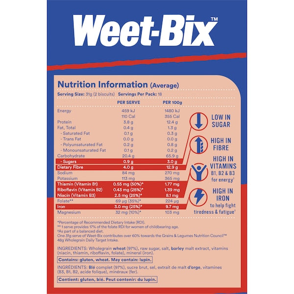Sanitarium Weet-Bix Original Breakfast Cereal Large pack 575g (EXCLUSIVE)