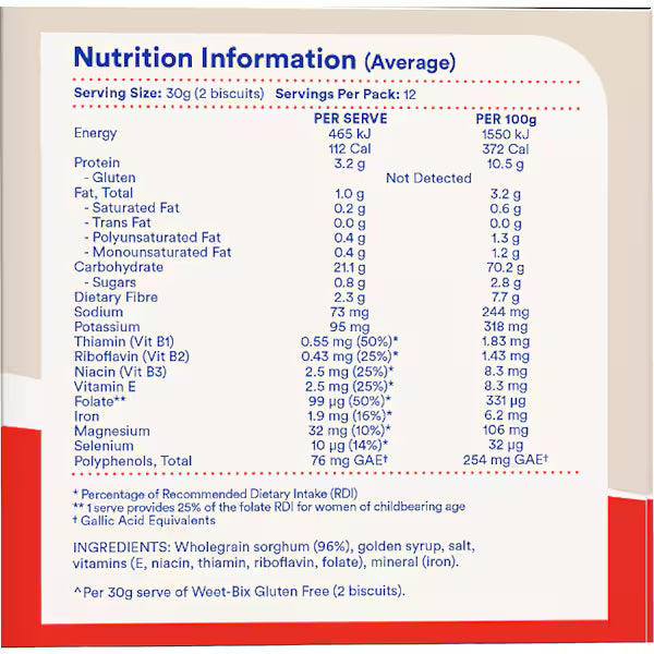 Sanitarium Weet-Bix Gluten Free Breakfast Cereal 375g (EXCLUSIVE)