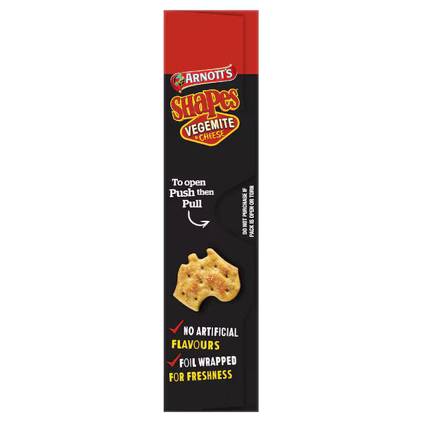 Arnott's Shapes Vegemite & Cheese Multipack Cracker Biscuits 8 pack 200g( EXCLUSIVE)
