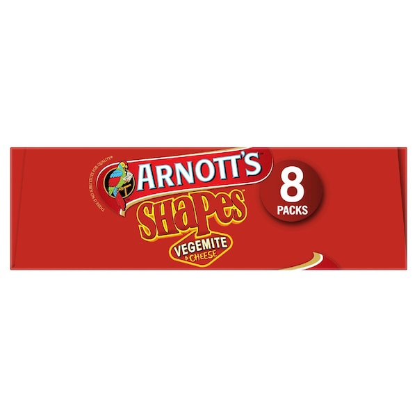 Arnott's Shapes Vegemite & Cheese Multipack Cracker Biscuits 8 pack 200g( EXCLUSIVE)