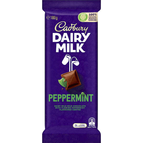 Cadbury Dairy Milk Peppermint Chocolate Block 180g