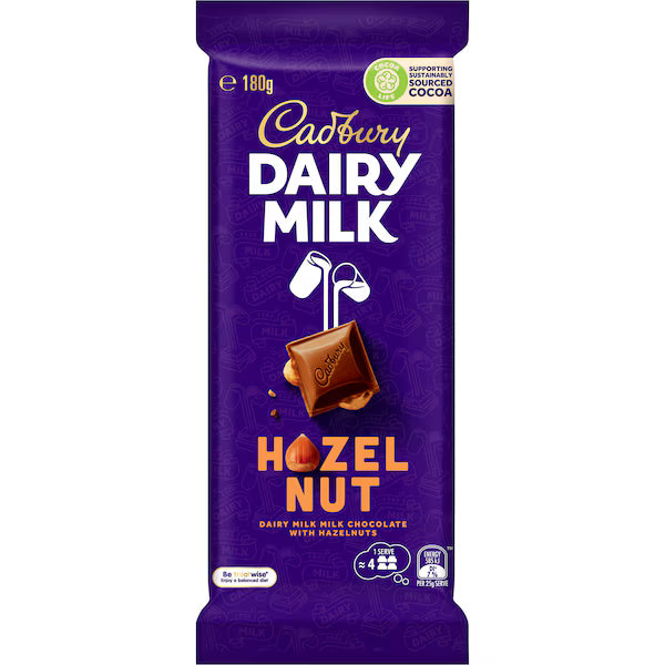Cadbury Dairy Milk Hazelnut Chocolate Block 180g