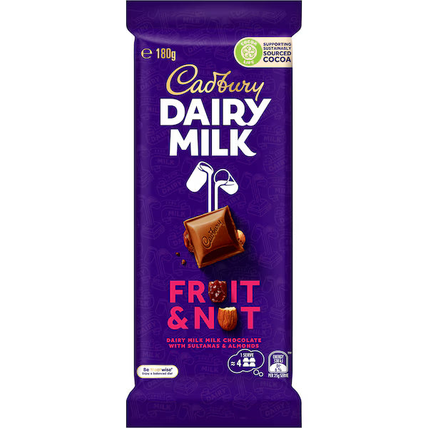 Cadbury Dairy Milk Fruit & Nut Chocolate Block 180g