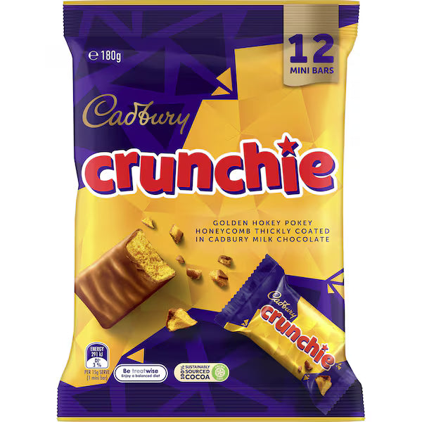 Cadbury Crunchie  Share Pack 180g (12 Pack) (EXCLUSIVE)