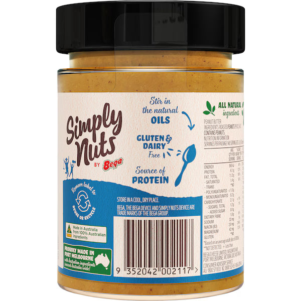 Bega Simply Nuts Smooth Natural Peanut Butter 325g (EXCLUSIVE)