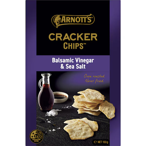 Arnott's Cracker Chips Sea Salt & Balsamic Vinegar 150g(Exclusive)