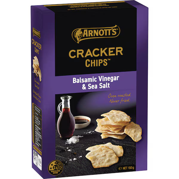Arnott's Cracker Chips Sea Salt & Balsamic Vinegar 150g(Exclusive)
