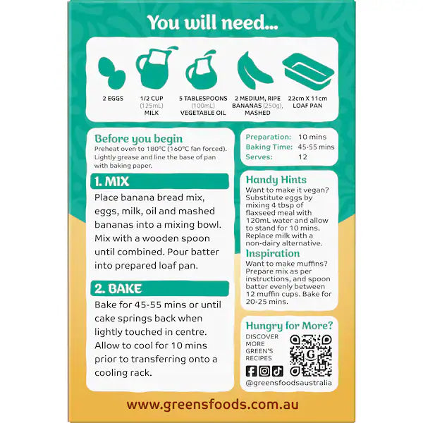 Green's Classic Banana Bread 400g