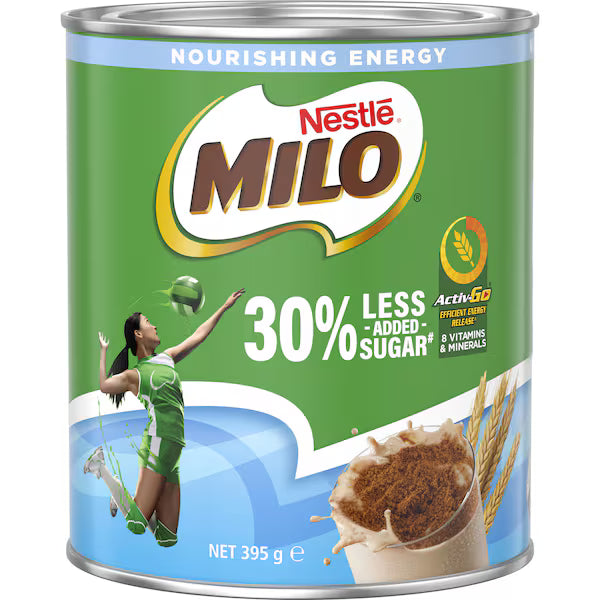 Nestle Milo 30% Less Added Sugar Chocolate Malt Powder Drink 395g (EXCLUSIVE)