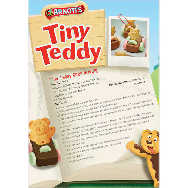 Arnott's Tiny Teddy Half Coated by Milk Chocolate 200g (EXCLUSIVE)