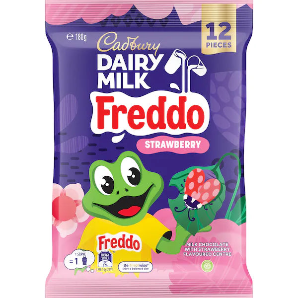 Cadbury Dairy Milk Chocolate Freddo Strawberry Share Pack 12 Piece 180g (Exclusive)