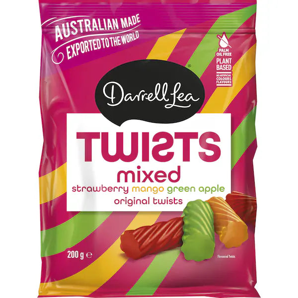 Darrell Lea Twists Mixed Flavours 200g (Exclusive)