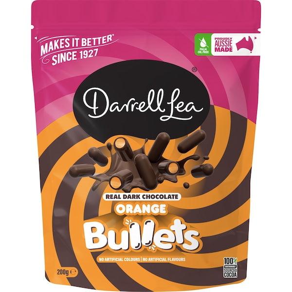 Darrell Lea Bullets Dark Chocolate Orange 200g (Exclusive)