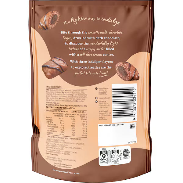 Arnott's Treatles Double Chocolate Flavour 90g