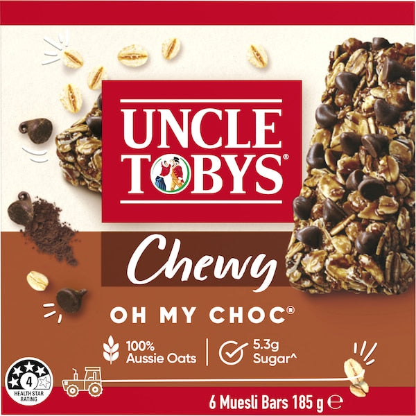 Uncle Tobys Chewy 'Oh My Choc' Muesli Bars 6 pack 185g(Exclusive)