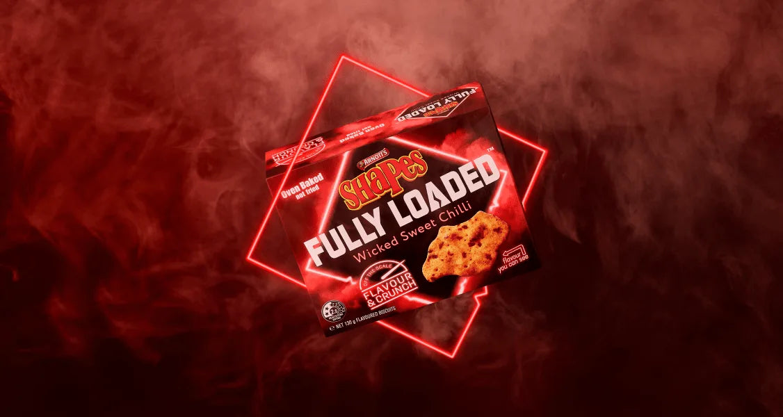 Arnott's Shapes Fully Loaded Wicked Sweet Chilli Cracker Biscuits 130g (Exclusive)